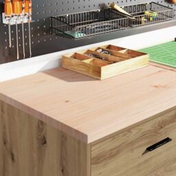 Berkfield Home Garage Storage Cabinet Artisan Oak 60x51x85 cm Solid Wood Pine in Brown - Size: 60 x 51 x 85 cm - thumbnail 4
