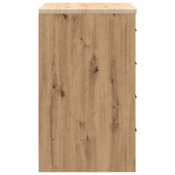 Berkfield Home Garage Storage Cabinet Artisan Oak 60x51x85 cm Solid Wood Pine in Brown - Size: 60 x 51 x 85 cm - thumbnail 7