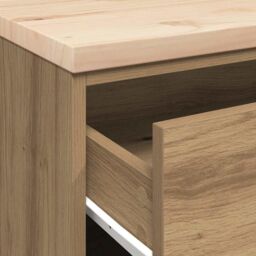 Berkfield Home Garage Storage Cabinet Artisan Oak 60x51x85 cm Solid Wood Pine in Brown - Size: 60 x 51 x 85 cm - thumbnail 9