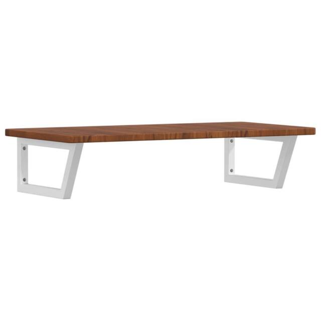 Berkfield Home Basin Shelf Wall Mounted Steel & Solid Wood Oak in Brown - image 1
