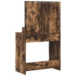 Berkfield Home Vanity Table Smoked Oak Engineered Wood 75.5 x 41 x 135 cm Mirror in Brown - thumbnail 6