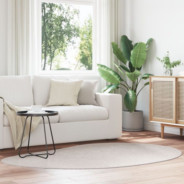 Berkfield Home Area Rug Sand 140x200 cm Polyester Non-Slip in Beige - Size: Medium - image 1