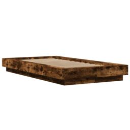 Berkfield Home Bed Frame with LED Lights without Mattress Smoked Oak 90x200cm in Brown - Size: 90x200 cm - thumbnail 3