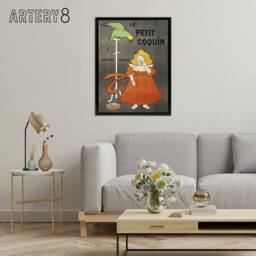 "Artery8 Petit Coquin Biscuit Vintage Ad Framed Canvas Wall Art Print Cappiello in Green - Size: W12"" x H16""" - thumbnail 3
