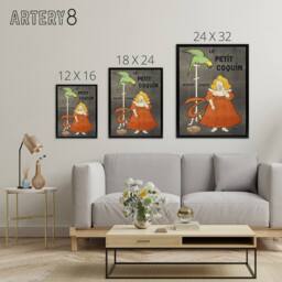 "Artery8 Petit Coquin Biscuit Vintage Ad Framed Canvas Wall Art Print Cappiello in Green - Size: W12"" x H16""" - thumbnail 4