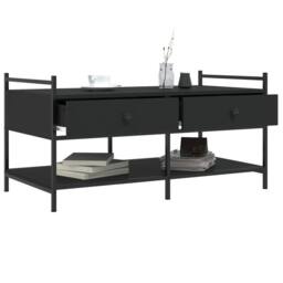 Berkfield Home Decorative Coffee Table Black 99x50x50 cm Engineered Wood - Size: 99 x 50 x 50 cm - thumbnail 4