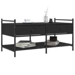 Berkfield Home Decorative Coffee Table Black 99x50x50 cm Engineered Wood - Size: 99 x 50 x 50 cm - thumbnail 1
