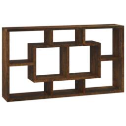 Berkfield Home Wall Display Shelf 8 Compartments Smoked Oak in Brown - thumbnail 3