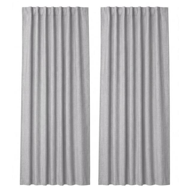 KORVIXA 100% Blackout Curtains Thermal Linen in Grey - Size: 100 cm - 150 cm - image 1