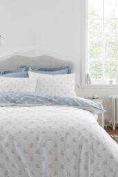 Bianca Esme Floral 200 Thread Count Cotton Reversible Duvet Cover Set in Blue - Size: Super King - thumbnail 1