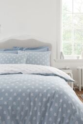 Bianca Esme Floral 200 Thread Count Cotton Reversible Duvet Cover Set in Blue - Size: Super King - thumbnail 2