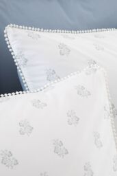 Bianca Esme Floral 200 Thread Count Cotton Reversible Duvet Cover Set in Blue - Size: Super King - thumbnail 4