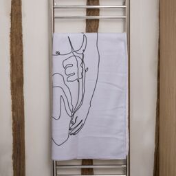 Benjamin Tate Design line art of male body Designer Bath Towel in Yellow - thumbnail 2