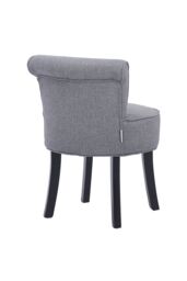 Light Grey Linen Upholstered Vanity Stool Dressing Chair - thumbnail 3