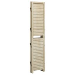 Berkfield Home 5-Panel Room Divider 175x165 cm Solid Wood Paulownia in Brown - thumbnail 4