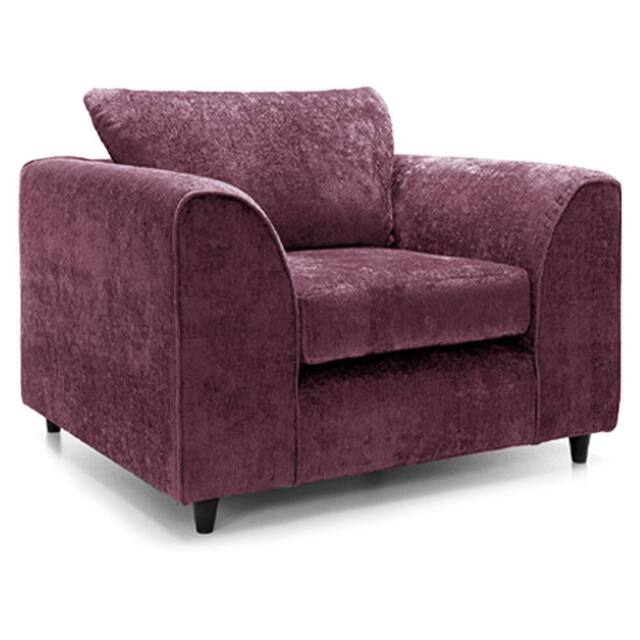 Furnishings For Less UK Monaco Chenille Fabric Single Seater Armchair Curved Arm in Purple - image 1