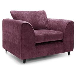 Furnishings For Less UK Monaco Chenille Fabric Single Seater Armchair Curved Arm in Purple - thumbnail 1