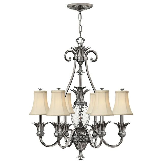 Loops 7 Bulb Chandelier LIght Polished Antique Nickel LED E14 60W in Metallics