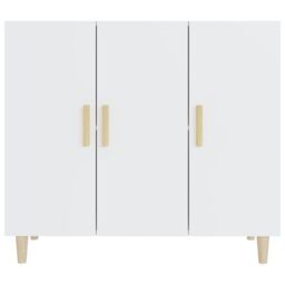Berkfield Home Sideboard White 90x34x80 cm Engineered Wood - Size: 90 x 34 x 80 cm - thumbnail 3