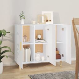 Berkfield Home Sideboard White 90x34x80 cm Engineered Wood - Size: 90 x 34 x 80 cm - thumbnail 6