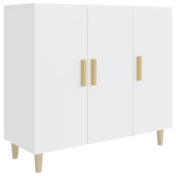 Berkfield Home Sideboard White 90x34x80 cm Engineered Wood - Size: 90 x 34 x 80 cm - thumbnail 2