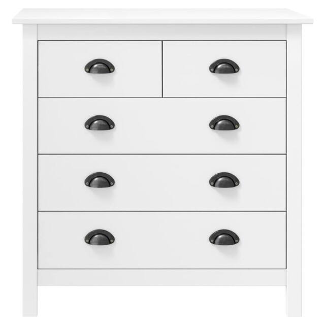 Berkfield Home Sideboard Hill White 79x40x80 cm Solid Pine Wood - Size: 79 x 40 x 80 cm - image 1