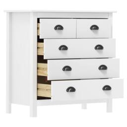 Berkfield Home Sideboard Hill White 79x40x80 cm Solid Pine Wood - Size: 79 x 40 x 80 cm - thumbnail 3
