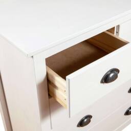 Berkfield Home Sideboard Hill White 79x40x80 cm Solid Pine Wood - Size: 79 x 40 x 80 cm - thumbnail 6
