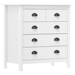Berkfield Home Sideboard Hill White 79x40x80 cm Solid Pine Wood - Size: 79 x 40 x 80 cm - thumbnail 2