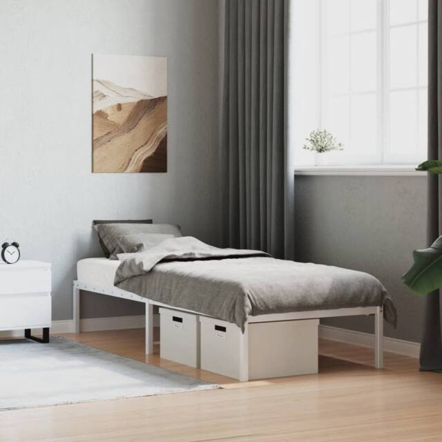 Berkfield Home Metal Bed Frame White 80x200 cm - image 1