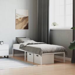 Berkfield Home Metal Bed Frame White 80x200 cm - thumbnail 1