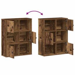 Berkfield Home Durable Bookcase Old Wood 60x24x76.5 cm Engineered Wood in Brown - thumbnail 8