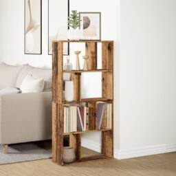 Berkfield Home Durable Bookcase Old Wood 60x20x120 cm Engineered Wood in Brown - Size: 60 x 20 x 120 cm - thumbnail 4