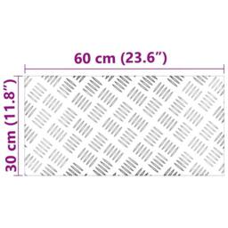 Berkfield Home Sleek Aluminium Checker Plates 4 pcs Anti-Slip 60x30 cm in Silver - Size: Medium - thumbnail 7