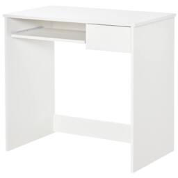 ERGOVEXA 80cm Compact Computer Desk with Keyboard Tray, White - thumbnail 1