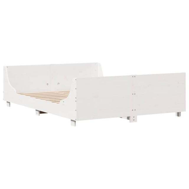 Berkfield Home Beautiful Bed Frame without Mattress White 150x200 cm King Size S - image 1