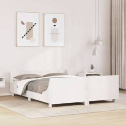 Berkfield Home Beautiful Bed Frame without Mattress White 150x200 cm King Size S - thumbnail 2