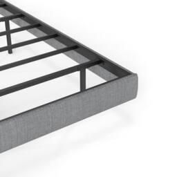 Rolipo Grey Floating Double Bed Frame with RGB LED Lights & Storage - thumbnail 9