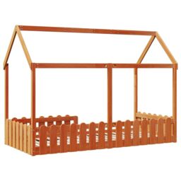Berkfield Home Kids' House Bed Frame without Mattress Wax Brown 90x200 cm - thumbnail 6