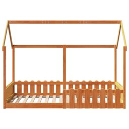 Berkfield Home Kids' House Bed Frame without Mattress Wax Brown 90x200 cm - thumbnail 4