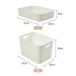 EONLION 2PCS(L+XL) Plastic Storage Boxes with Lids in White - Size: 500mm - thumbnail 2