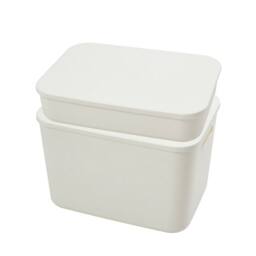EONLION 2PCS(L+XL) Plastic Storage Boxes with Lids in White - Size: 500mm - thumbnail 1