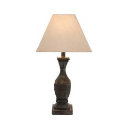Lemon Pavilion Furniture and Decor Incia Fluted Wooden Table Lamp, Fabric/Wood, L12 x W12 x H53 cm, Brown - thumbnail 2