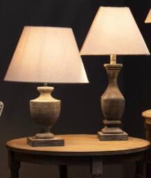 Lemon Pavilion Furniture and Decor Incia Fluted Wooden Table Lamp, Fabric/Wood, L12 x W12 x H53 cm, Brown - thumbnail 7