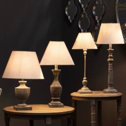 Lemon Pavilion Furniture and Decor Incia Fluted Wooden Table Lamp, Fabric/Wood, L12 x W12 x H53 cm, Brown - thumbnail 6