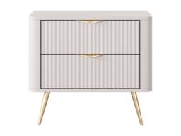 Vente-unique Set Of 2 Bedside Tables With 2 Drawers - Beige & Gold - ELONARIA - thumbnail 7