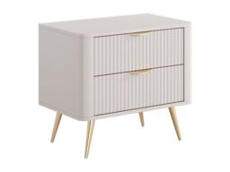 Vente-unique Set Of 2 Bedside Tables With 2 Drawers - Beige & Gold - ELONARIA - thumbnail 6