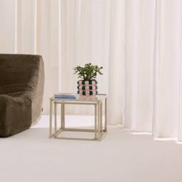 sweeek Set of 2 nesting tables metal & ribbed glass in Off-White - thumbnail 4
