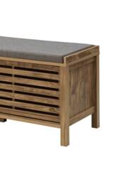 Home Source Luna Shoe Bench Storage Cabinet With Cushion Padded Seat Sliding Doors in Brown - thumbnail 4