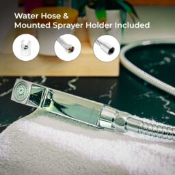 Geepas Hand Held Toilet Bidet Sprayer Water Hose & Mounted Sprayer Holder Included in Silver - thumbnail 6